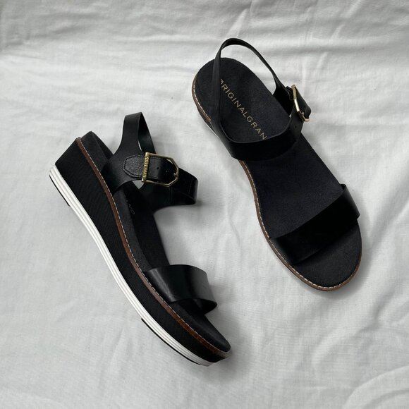 Cole Haan Womens Black OriginalGrand Peyton platform Sandals 8 B - Picture 3 of 12